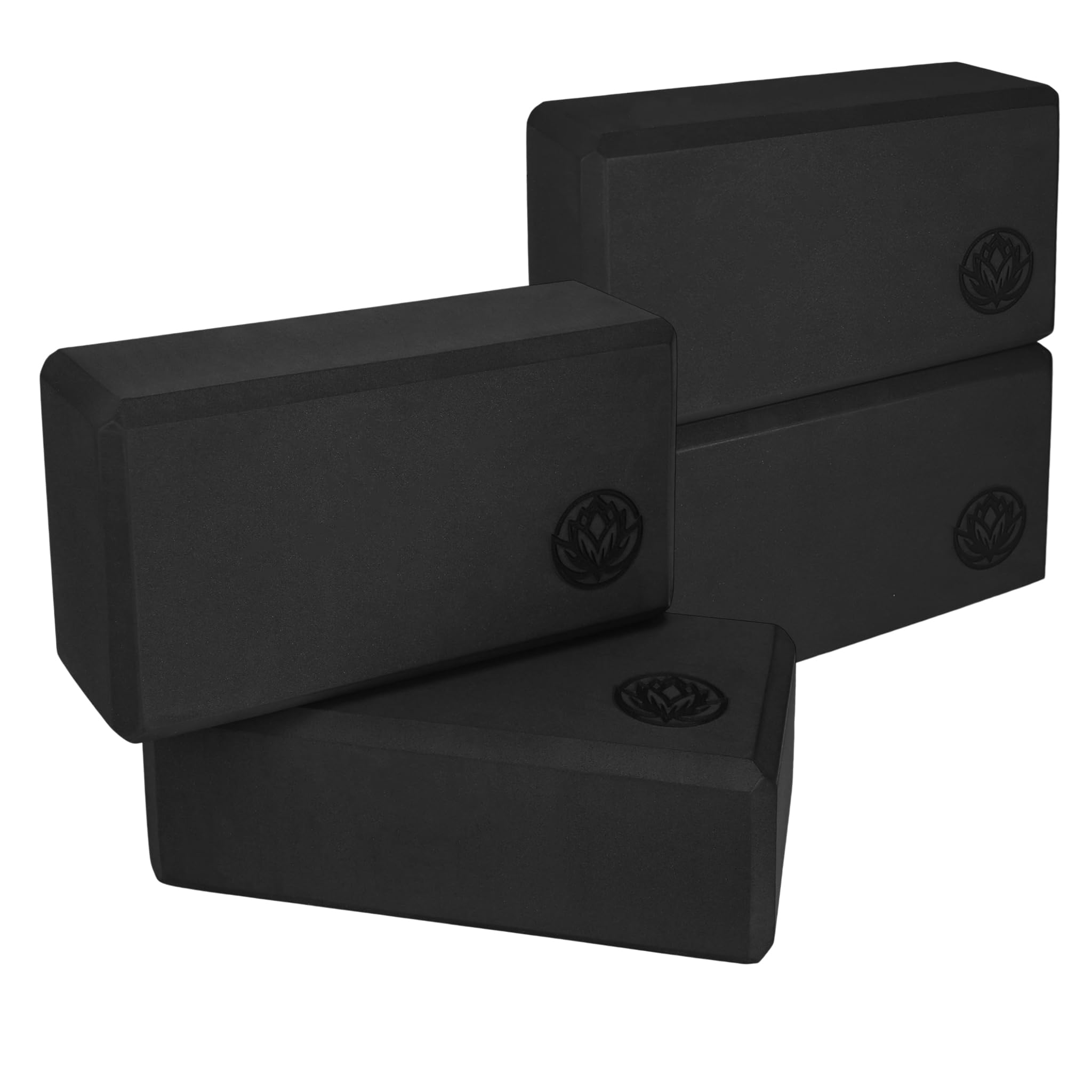 Yoga Block 4er Set VonBueren anthrazit | 22 x 12 x 7,5 cm je Yogablock | Yogablöcke für Damen und Herren aus EVA | Klötze für Pilates