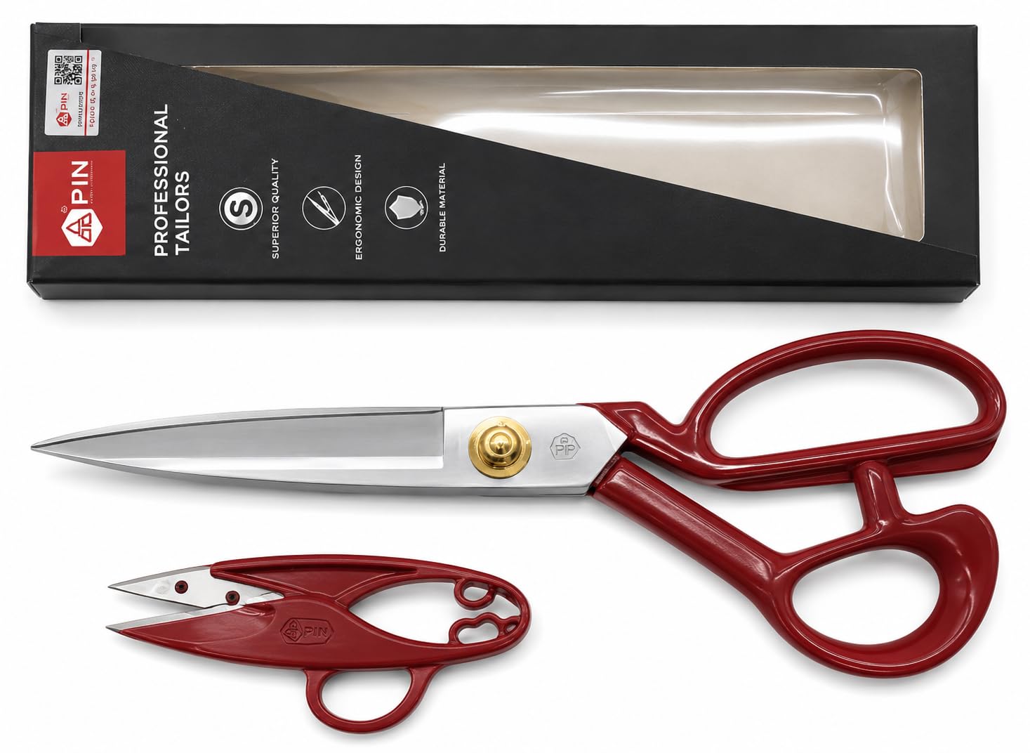 PIN Professional Tailoring Scissors Set with Thread Cutter | Ergonomic Design, Stainless Steel Blade, Includes Thread Cutter, Superior Quality, Durable Material-image-4