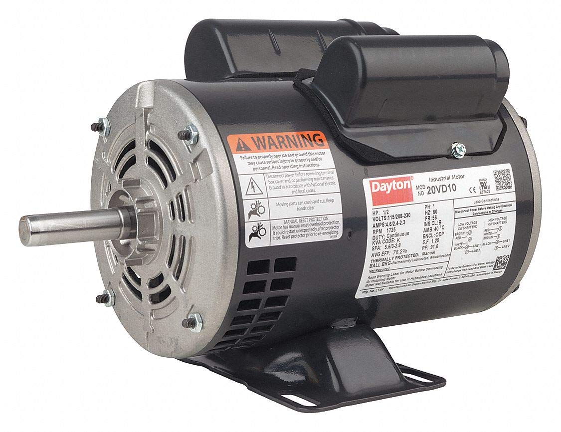 Dayton 20VD18 - GP Mtr CS/CR ODP 1/2 HP 3450 56 EFF 72.4