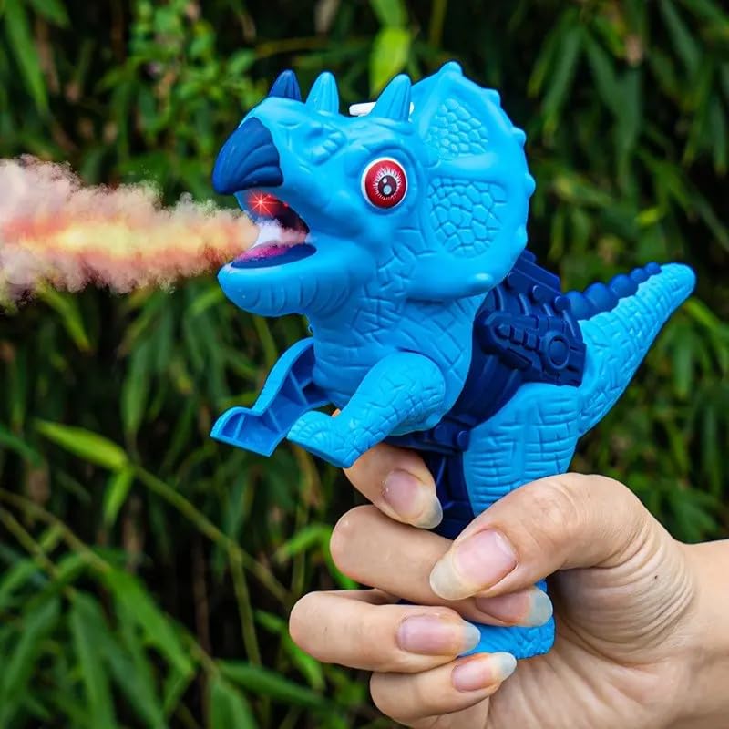 Mini Dinosaur Machine Gun Toy with Spray Smoke Effect, Light and Roar Sound| Birthday Toy Gift for Boys, Girls, Toddler 2 3 4 5 6 Year Old - Mulit-Color (BB05(Blue))-image-49