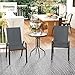 Outsunny Bistro-Set 3-teilig Wetterfest Gartenmöbel Set mit Glastisch Stapelbare Gartenstühlen Outdoor Balkonmöbel Set Sitzgruppe Balkonset Gartengarnitur Dunkelgrau