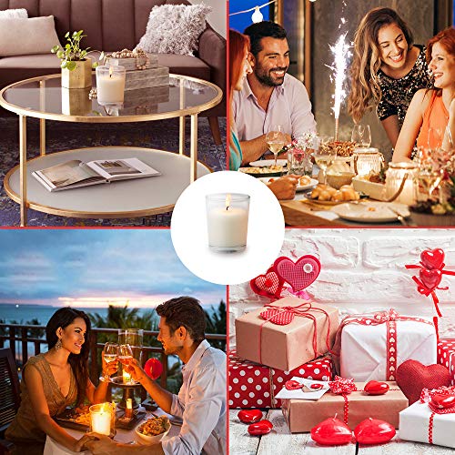 Kingyo 12 Pack White Unscented Clear Glass Filled Votive Candles-12 Hour Burn Time- Perfect For Wedding Receptions, Christmas, Party Favors & More #TOP5