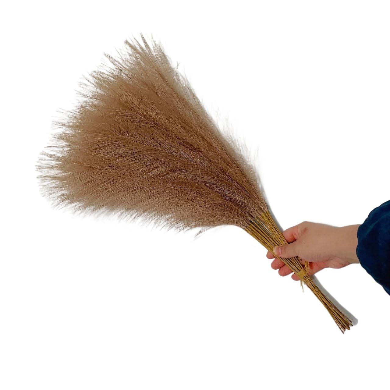 Sztuczna trawa Pampas, Sztuczne kwiaty z trawy pampasowej 55 cm wielokolorowe 5-20 szt(Coffee,20PCS)