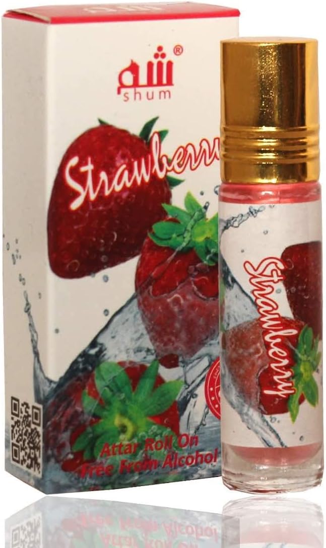 Strawberry Attar Roll-On (8ml) โ Premium Alcohol-Free Concentrated Perfume Oil | Long-Lasting Sweet Fruity Fragrance for Men & Women