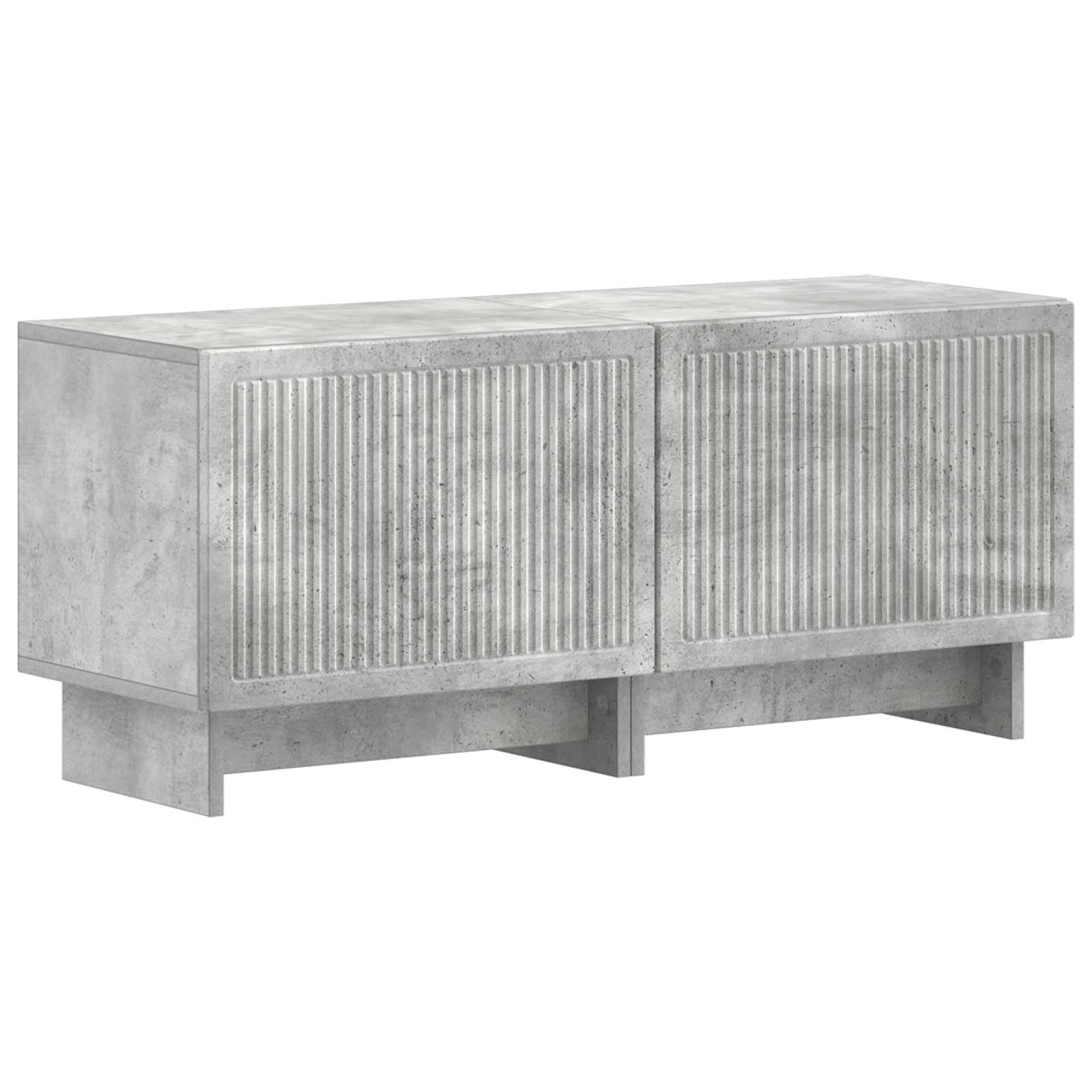 Gabinete de TV LED de 5 piezas, color gris hormigón, material de