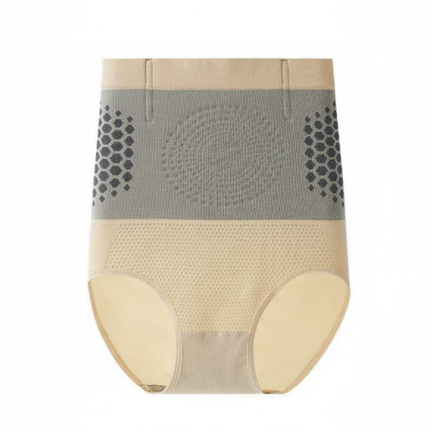 UJEAVETTE Wide Waist Panel High-Waisted Shaping Brief Stretch Knit Full-Coverage Shaping Brief Breathable Tummy Control Underwear Form-Fitting, Khaki, XL-image-24