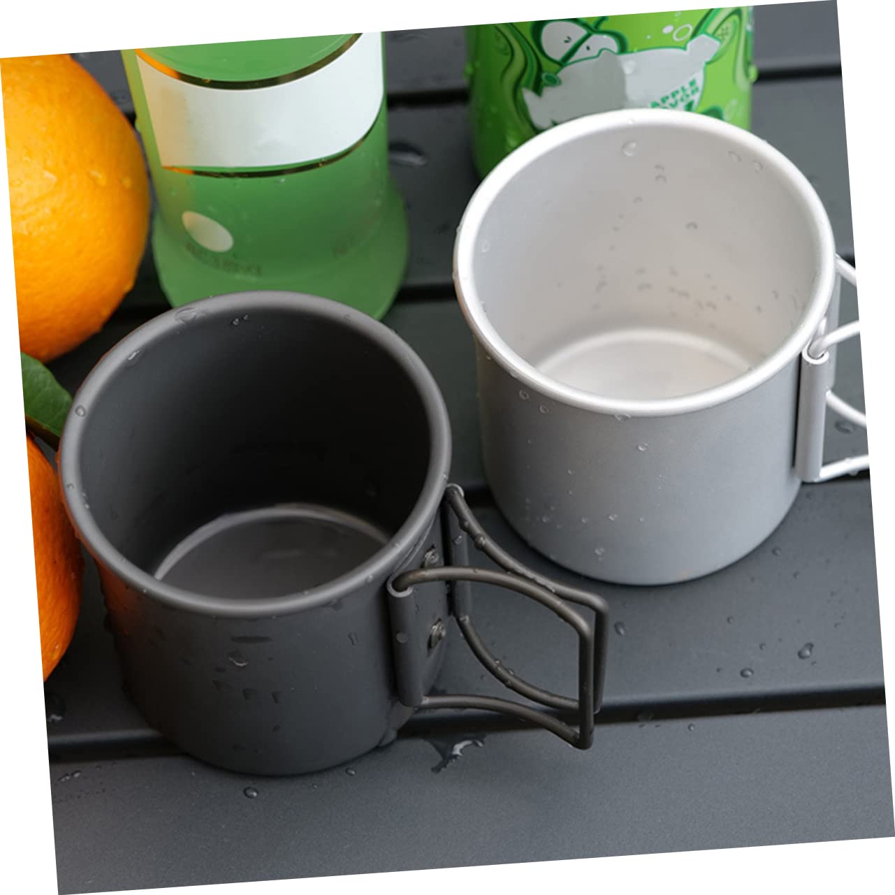 TOYANDONA 2 Sätze Faltbare Aluminium Trinkbecher Leichte Tragbare Wasserbecher Für Outdoor Aktivitäten Camping Und Reisen Für Kaffee Bier Und Getränke 2 Stück * 2