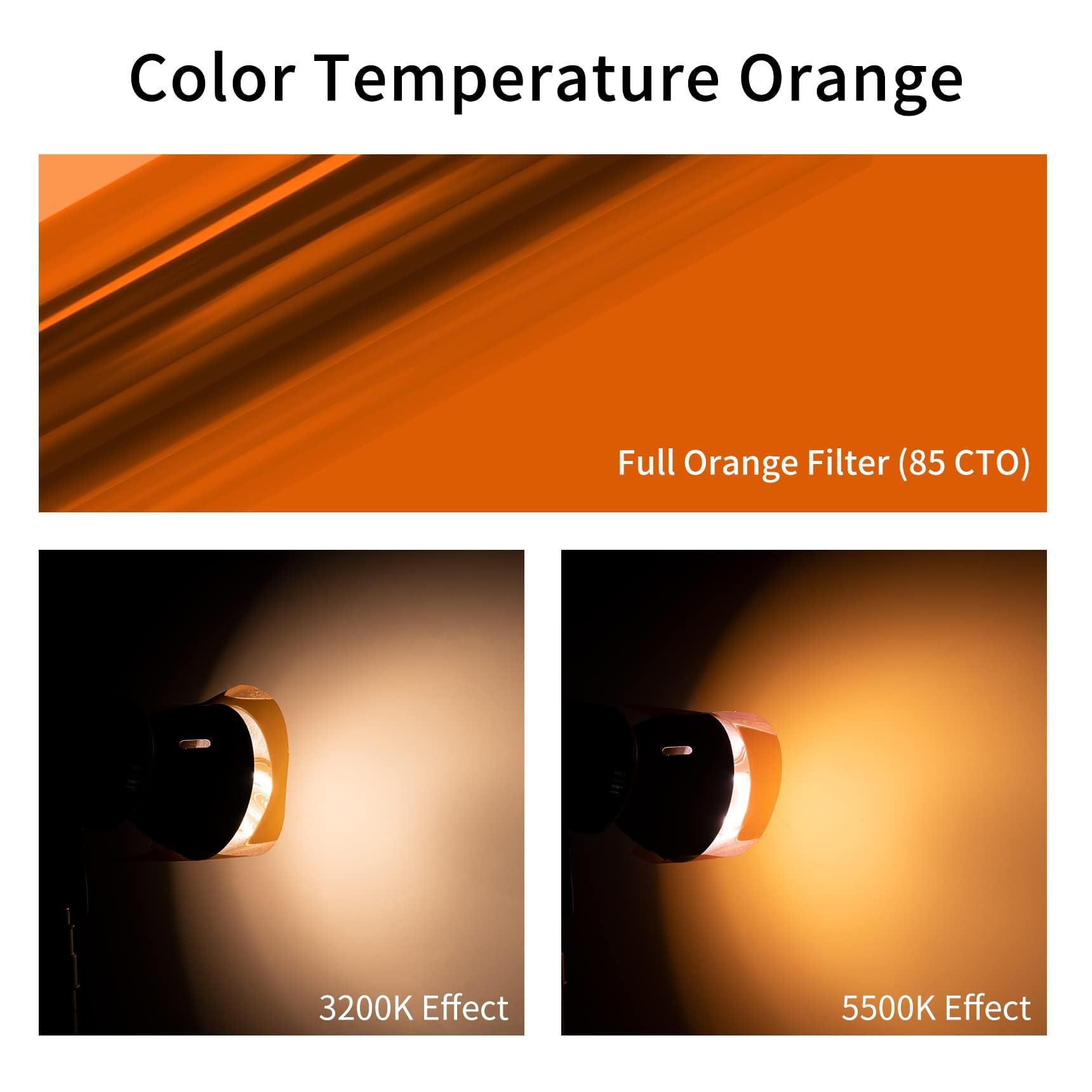 Selens 40x50cm Farbfilter Folie Orange CTO Professionell 4 Stück Transparente Farbkorrektur Beleuchtungs Folien für 800W Rot Licht Flash Studio Foto Fotografie
