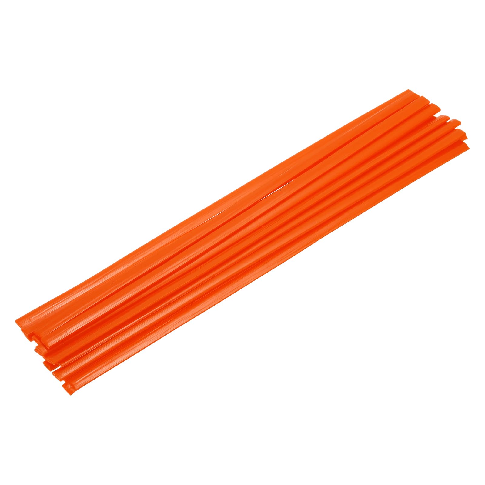 sourcing map 15 Pcs Orange Plastic Welding Rods 9.5mm x 330mm HDPE Flat Ribbon Plastic Welding Strip for Repairing Water Tanks Forklift Pallets Trash Cans Transfer Troughs(0.4inch x 13inch)