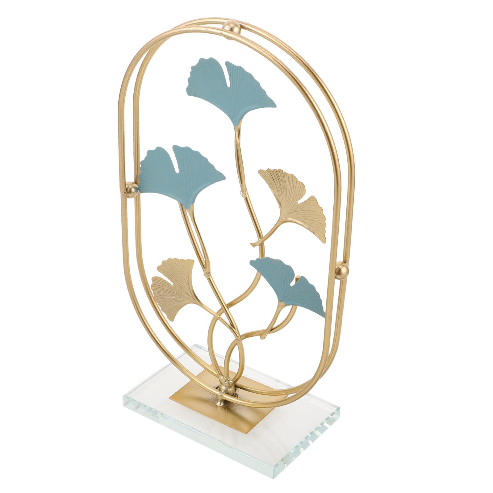 Décoration de bureau feuille de ginkgo en métal doré Gatuida pour étagère