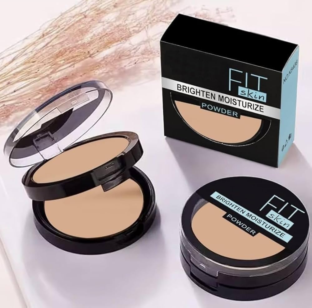 FIT Skin Brighten Moisturize Compact Powder, 2-in-1 Formula
