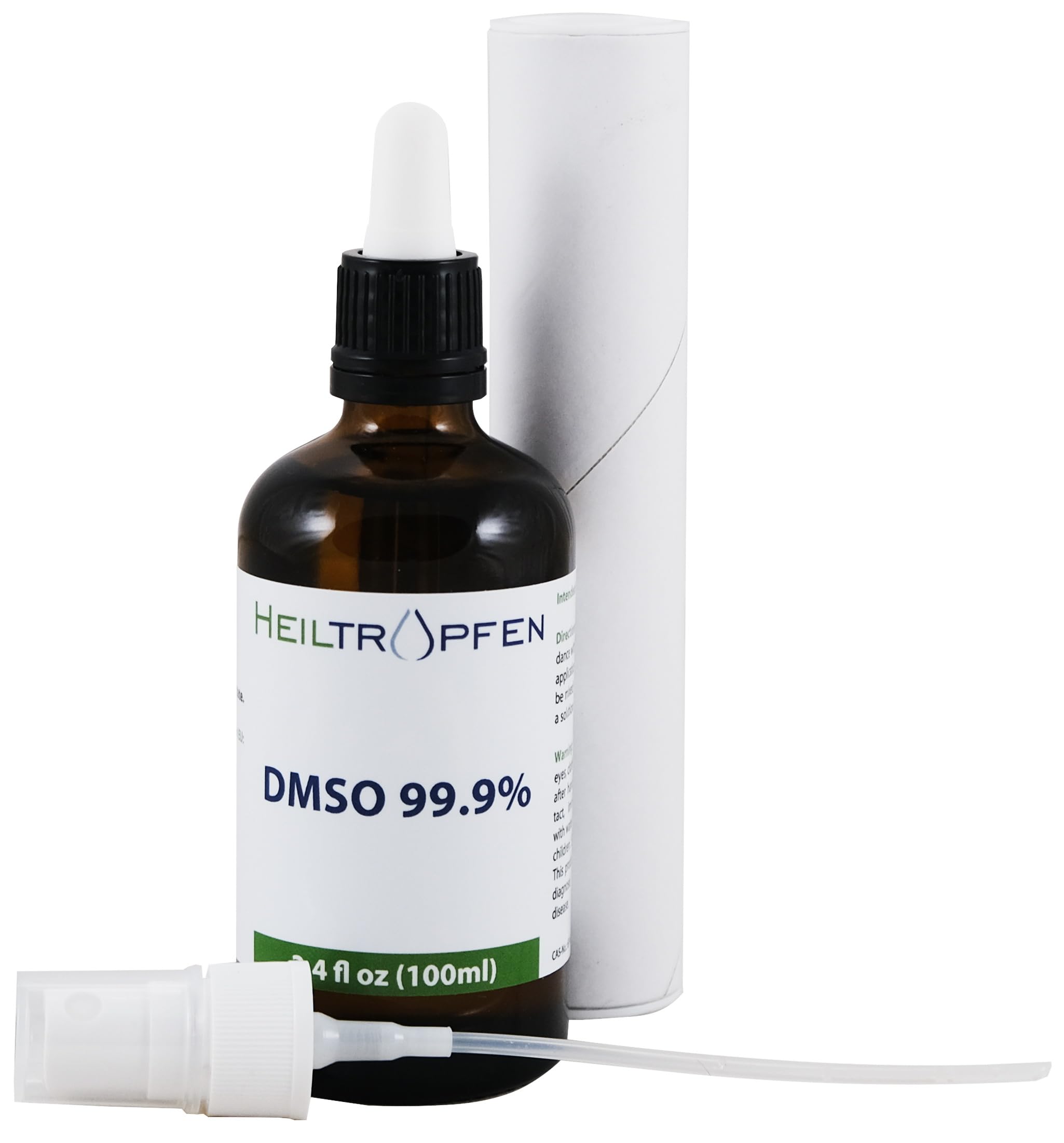 DMSO - Dimethyl sulfoxide | Pipette + Spray 3.4 Oz - 100ml | Pharma Grade ingredients | High Purity | Low Odor | ®