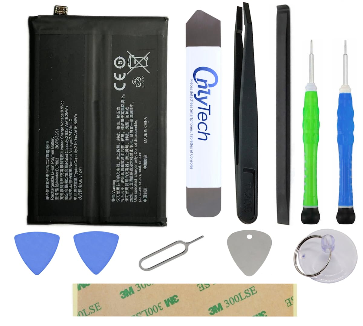 Batteria di ricambio Premium per Oppo Reno 6 5G - 4300mAh - Qualità identica al modello BLP863 con kit di riparazione 10 Strumenti