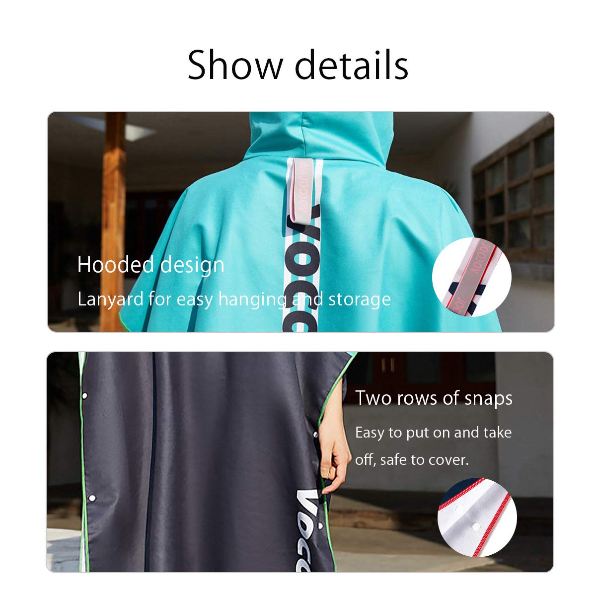 LumiSyne Umziehhilfe Mit Kapuze Surf Poncho Modedruck Streifen Strandhandtuch Mikrofaser Bademantel Schnelltrocknend Sporthandtuch Kompakt Ultra Leicht Schwimmen Handtuch