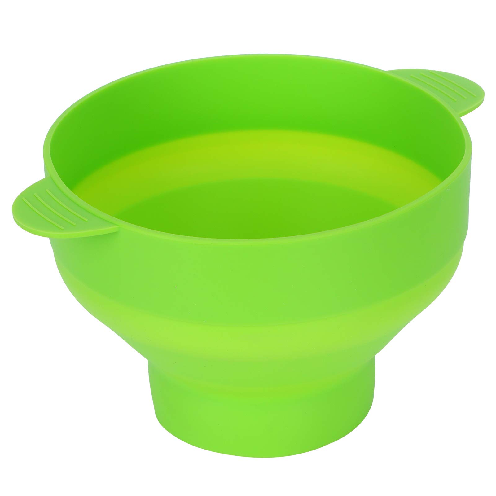 Cubo plegable de silicona para hacer palomitas de maíz con tapa, accesorio de cocina, apto para microondas, plegable, para uso doméstico y de oficina (With handle-green)