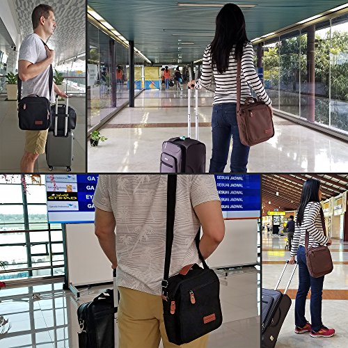 Vintage, Heavy Duty, Vertical Canvas Messenger Bag, Black With Antitheft Pocket Wear Over Shoulder Or Crossbody For Business Or Urban Travel Gadget Friendly #TOP4