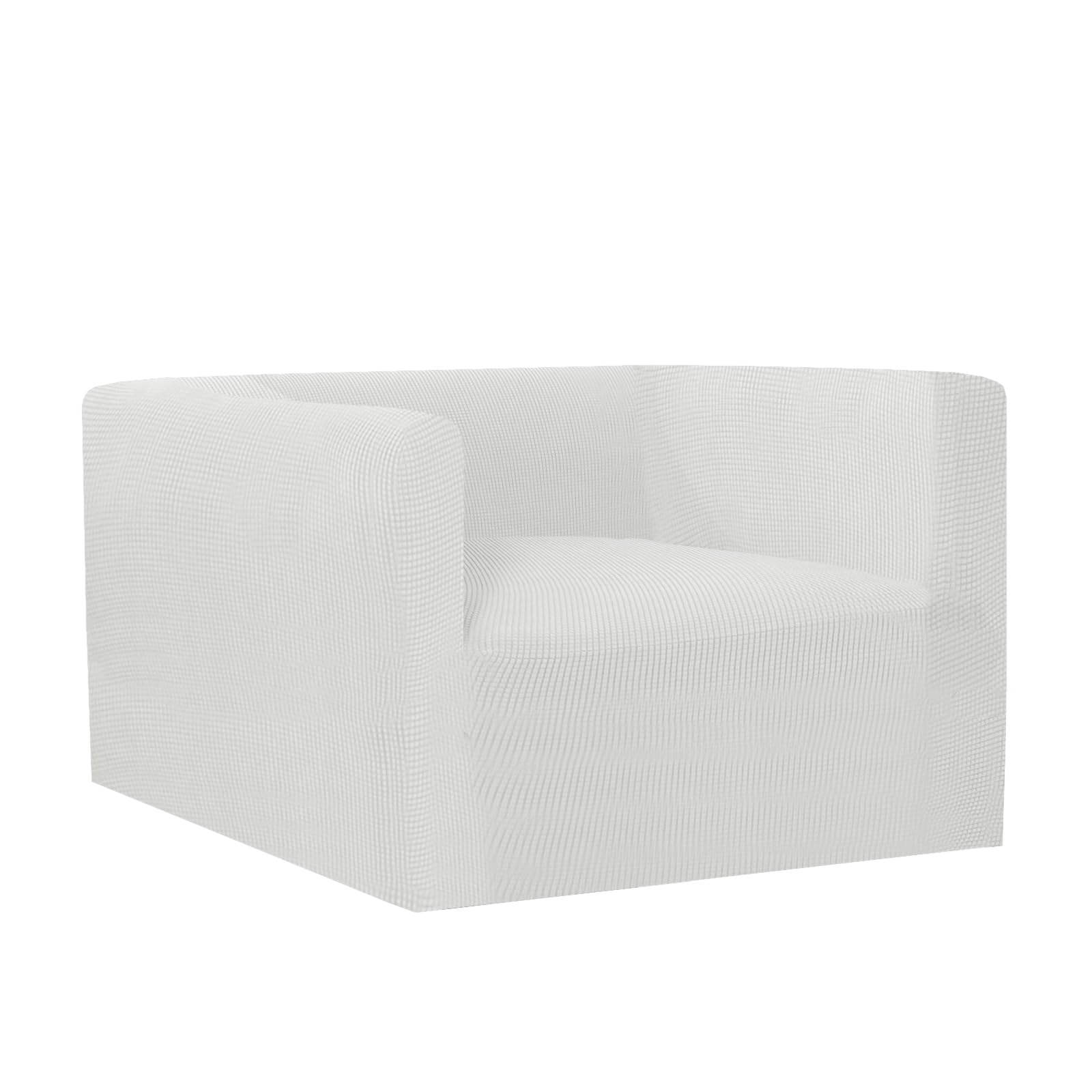 KYJSW Chesterfield Sofa Cover Stretch Jacquard Fabric Couch Slipcover With Armrests Cushion Cover Seat Cover Non-Slip Furniture Protector (White,CHAIR)