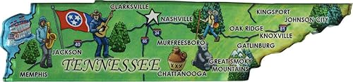 Tennessee - Imán acrílico para refrigerador con mapa estatal