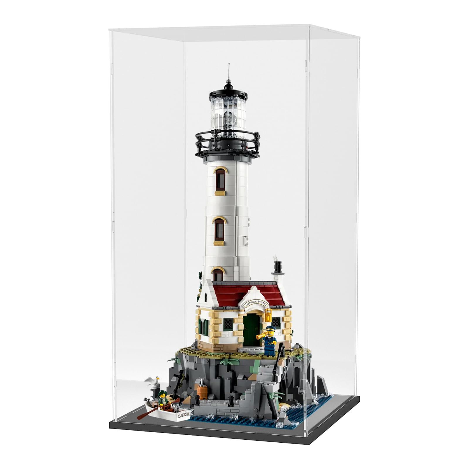 Choowin Tall Acrylic Display Case for Lego Lighthouse 21335 (Black)