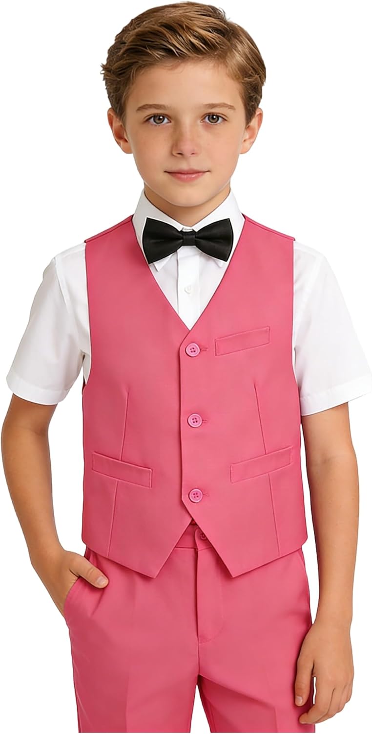 YuanLu Boys Suit Homecoming Dresses for Kids Ring Bearer Outfit Suits Tuxedo Formal Vest and Pants Suit Set