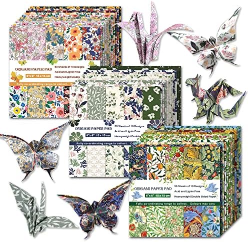 Origami Paper 6x6 150 Sheets 30 Designs Double Sided scrapbook paper oragami pattern paper scrapbooking cardstock craft scrap decorative paper for origami book scrap booking Card Making.Flowers