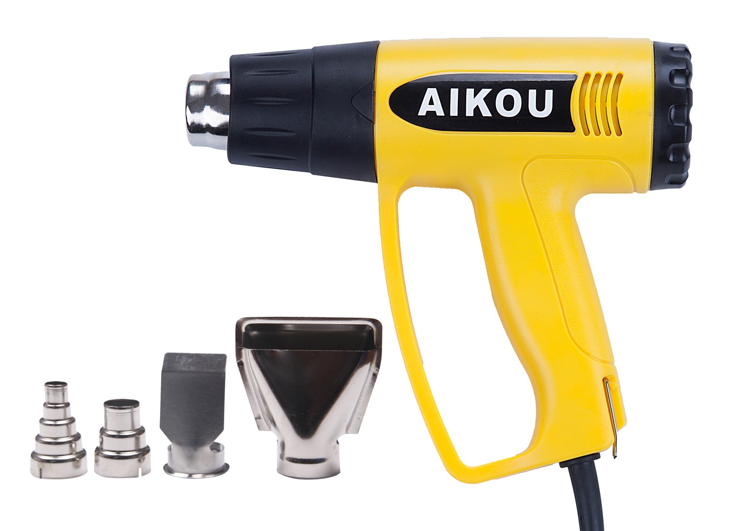 Heatguns Stepless Adjustment Airflow Speed Variable Temperature Electric Power 110V Hot AIR Heater Industrial Heat Guns Kit,1800W (Yellow)