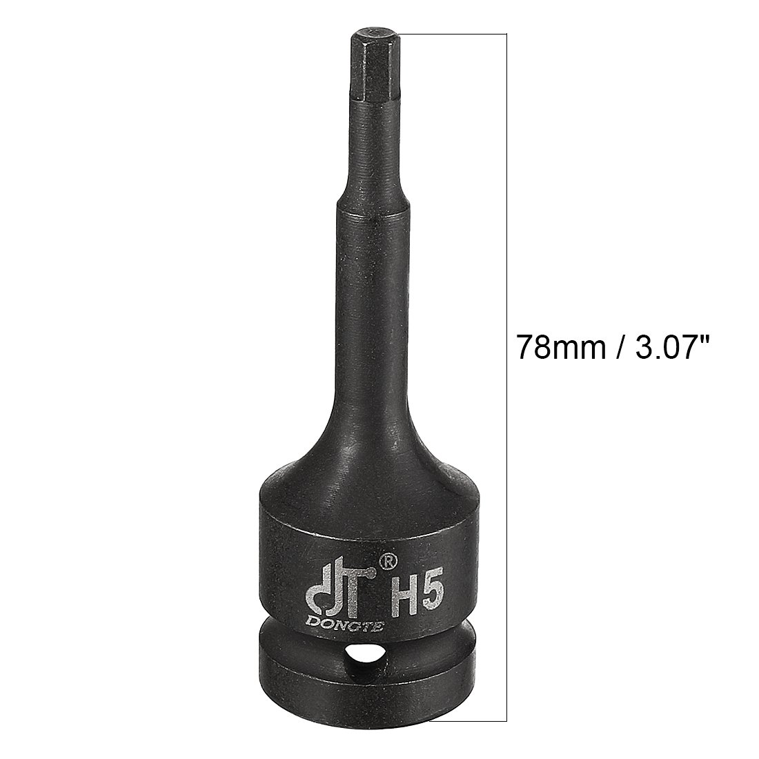 Sourcingmap 1/2" Antrieb Stecknuss Mit Pin-Loch – Aus Chrom-Molybdän-Stahl, Schwarz Phosphatiert