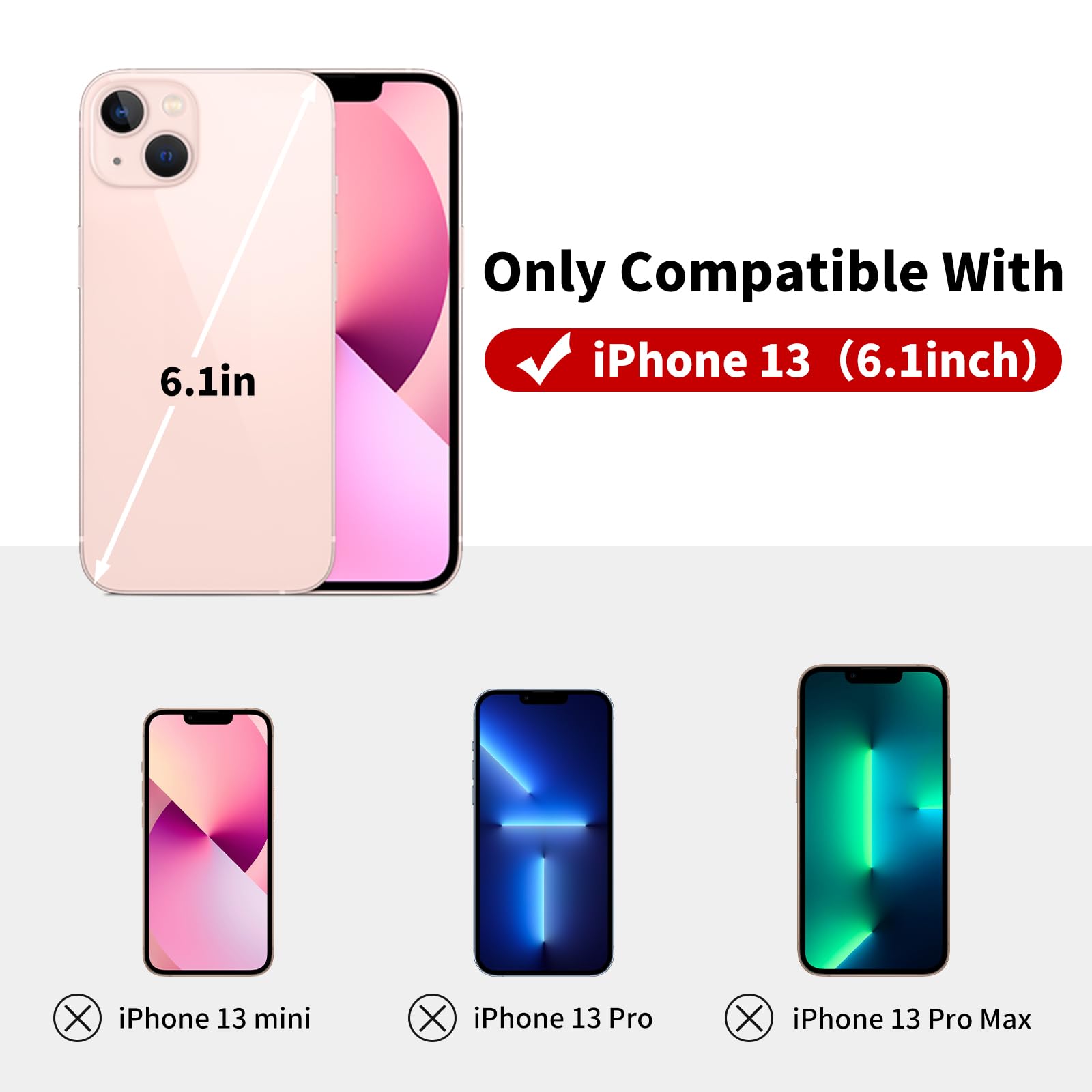 iWALK Leggings Case Designed for iPhone 13 Case 6.1 Inch,0.3mm Ultra Thin Lightweight Semi Transparent No Yellowing Phone Case with Glass Screen Protector(Matte Translucent White)