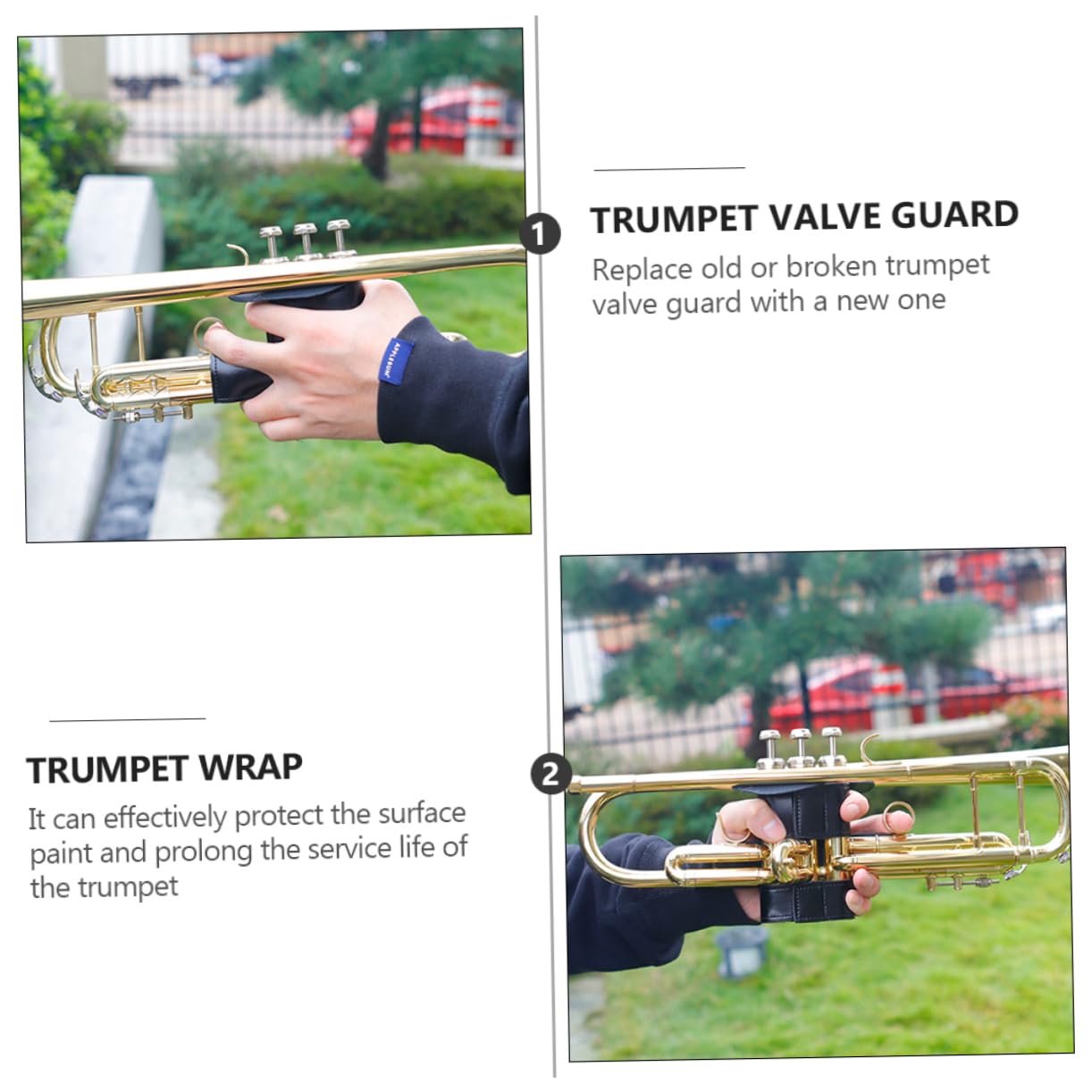 BESTonZON Trumpet Guard Case Wrap for Trumpet Cornet Musical Instrument Leather Protector Easy Install