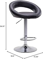 Vista 3 de YJCfurniture Set of 2 Bar Stools Breakfast Dining Stools for Kitchen Island Counter Bar Stools Armchair Leatherette Bar Chairs Height Adjustable and