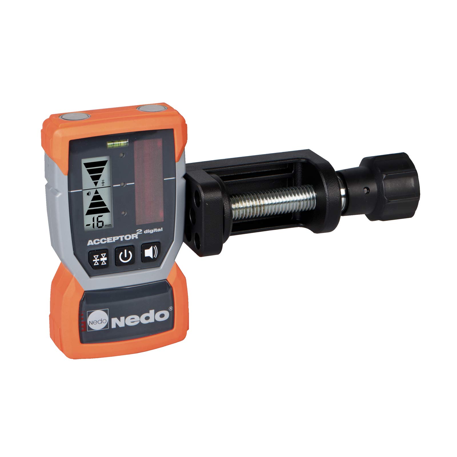 Nedo SIRIUS 1 HV - Livella laser a rotazione orizzontale e verticale con cavalletto a manovella Nedo e set di tappetini flessibili, laser di livellamento con Acceptor 2 Digital e clip, classe laser 2