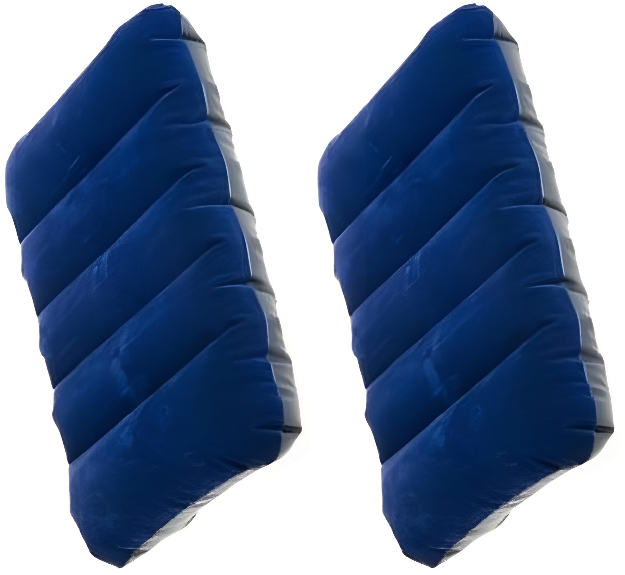 MeeTo Rubberized Cotton Small Squared Travel Flocked Fabric Air Pillow, Compact, Comfortable and Inflatable, Used for Neck & Lumbar Support, Camping and Hiking, Blue Color - Pack of 2