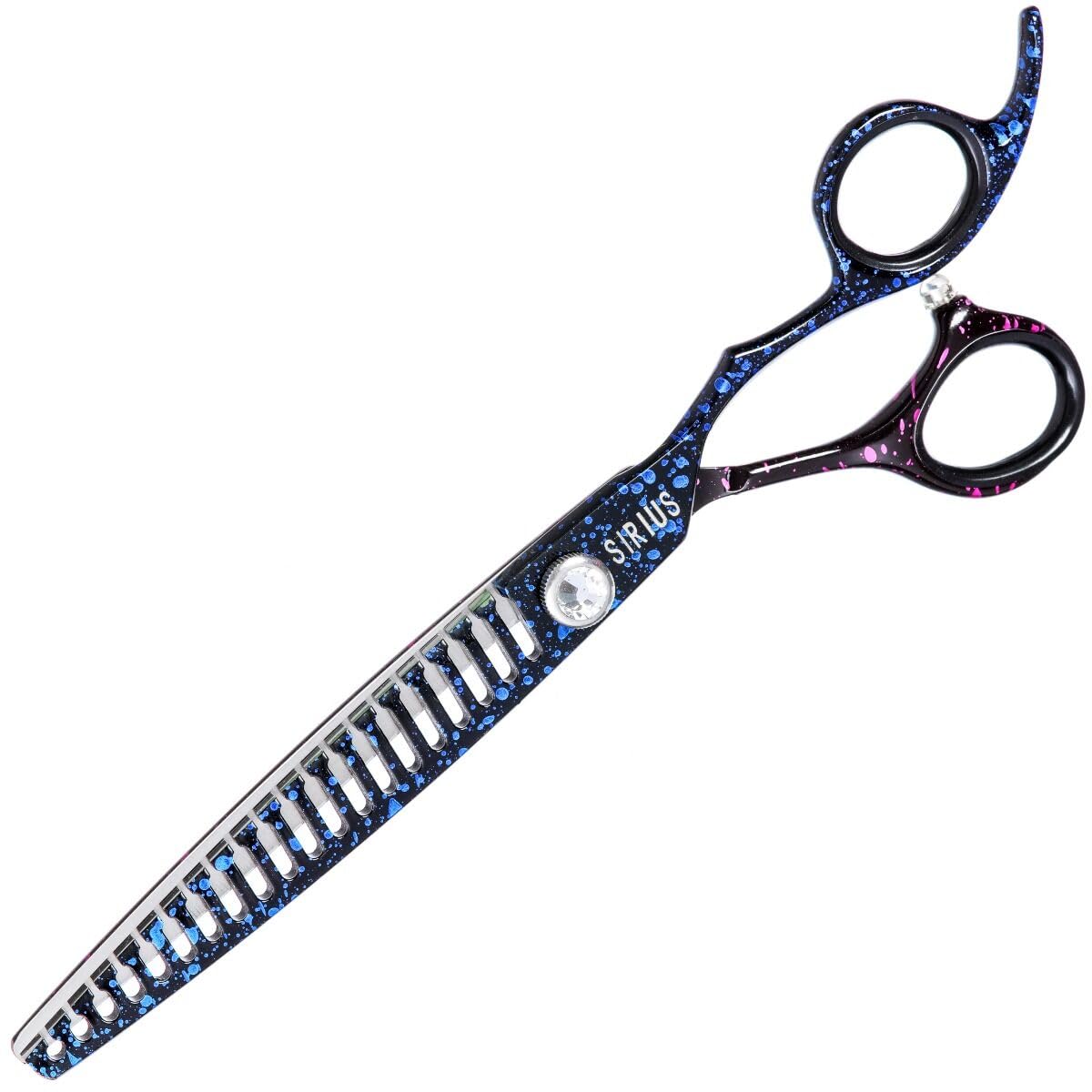 GROOM PROFESSIONAL Sirius Chunker Dog Grooming Scissors - Professional Hair Scissors - 440C Japanese Steel - Razor Sharp Blades - Coated to Increase Durability - Adjustable Tension, 7 Inch 20T