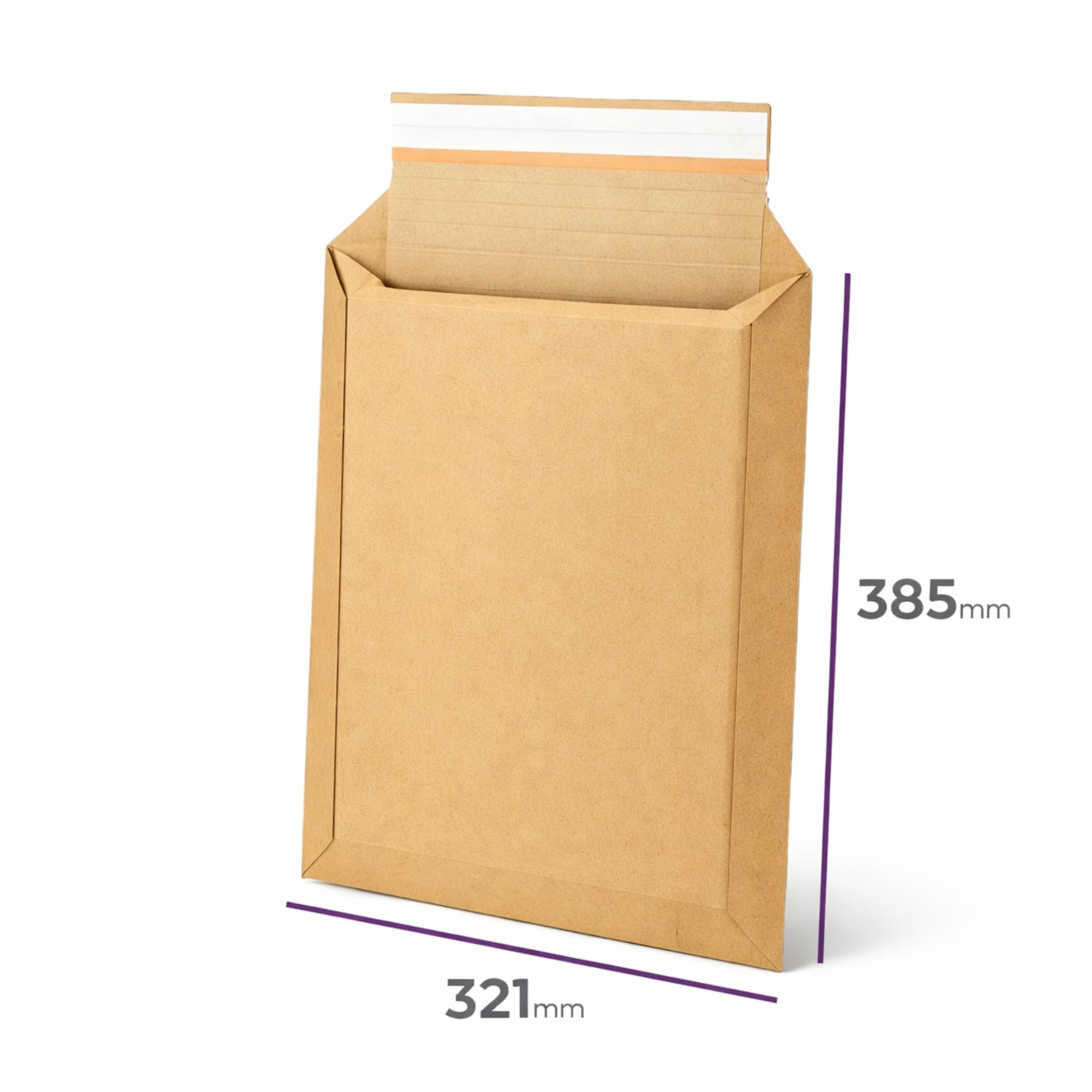 25 Sobres de Envío de Cartón Rígido A4+ 385 x 321 mm – Sobres de Cartón – Fuelle Expandible 70 mm, Cierre Autoadhesivo y Tira Abrefácil – Ideales para Libros, Catálogos y Documentos