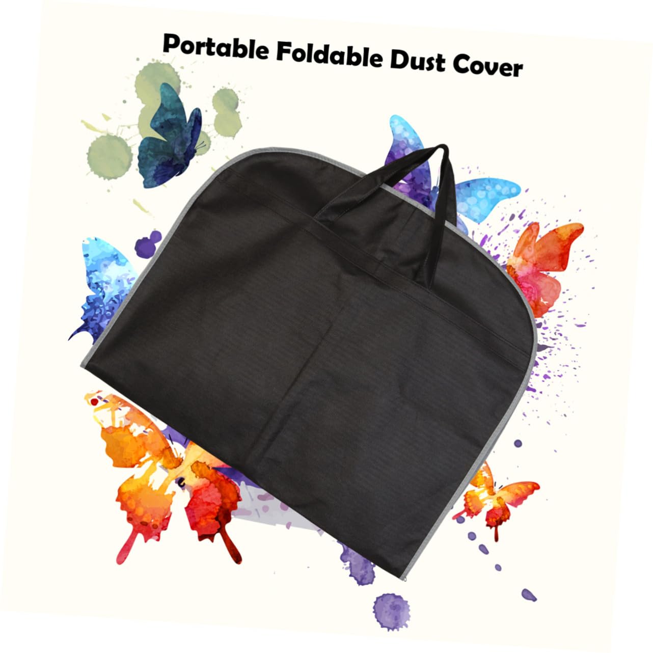 Funda de Viaje para Ropa Negra, 3 Unidades, No Tejido | Asas y Cremallera Completa, Formato 101x60cm, Bolsillo de Identificación y Ranura para Gancho