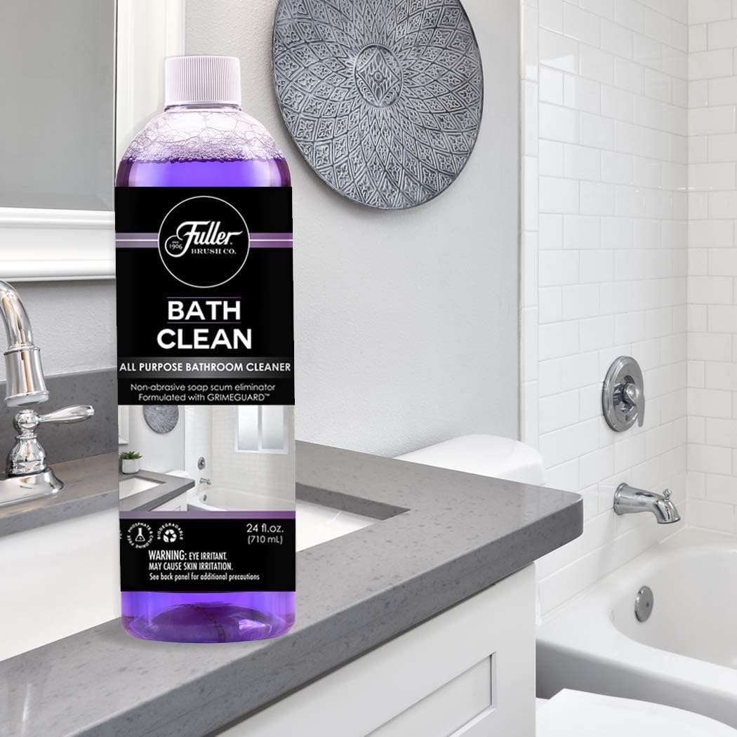 Fuller Brush BathClean with GrimeGuard (2 Pack of 24 Oz. Bottles) + 1 Spray Trigger – Soap Scum, Calcium, Hard Water Stain Remover & Reducer for Grout, Tile, Shower, Tub, Sink, Fixtures and Countertop : Tools & Home Improvement