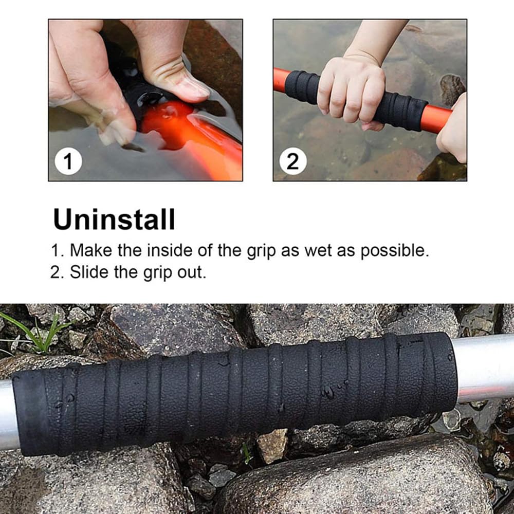 DONGKER Empuñaduras de remo para kayak, 1 par de fundas de silicona para remo de kayak, 13 cm de largo, funda de agarre antideslizante para accesorios de remo al aire libre