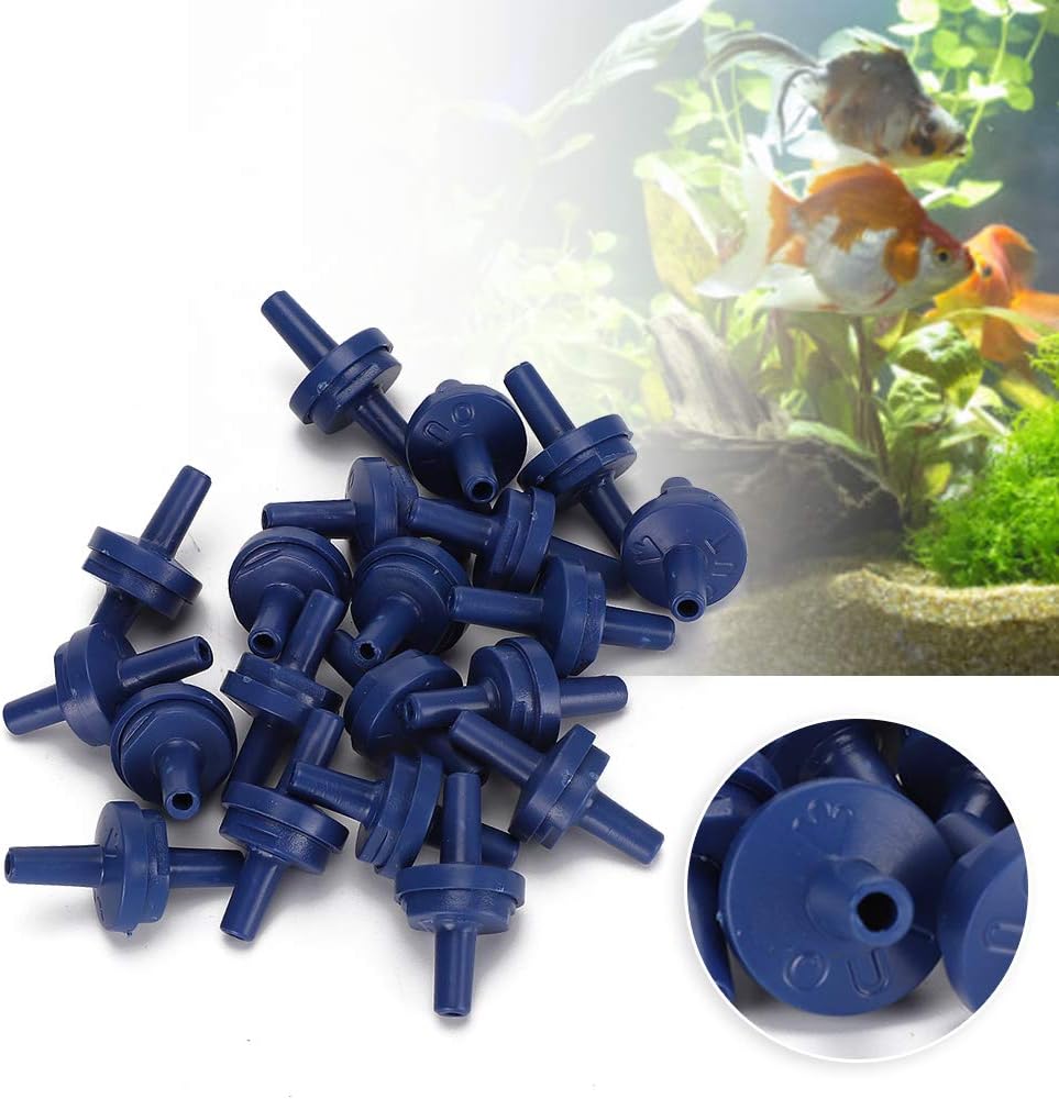 20Pcs Plastic Aquarium Check Valves Fish Tank Air Pump Accessories Prevent Water Backflow for Aquarium Fish Tanks Blue 3.5cm