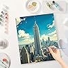 Cityscape Paint by Numbers Kit for Adults - DIY Empire State Building in New York City Painting on Canvas 16x20 Inches, Acrylic Paint Set, Suitable for Beginners, Art for Home Decoration or Gifts #2