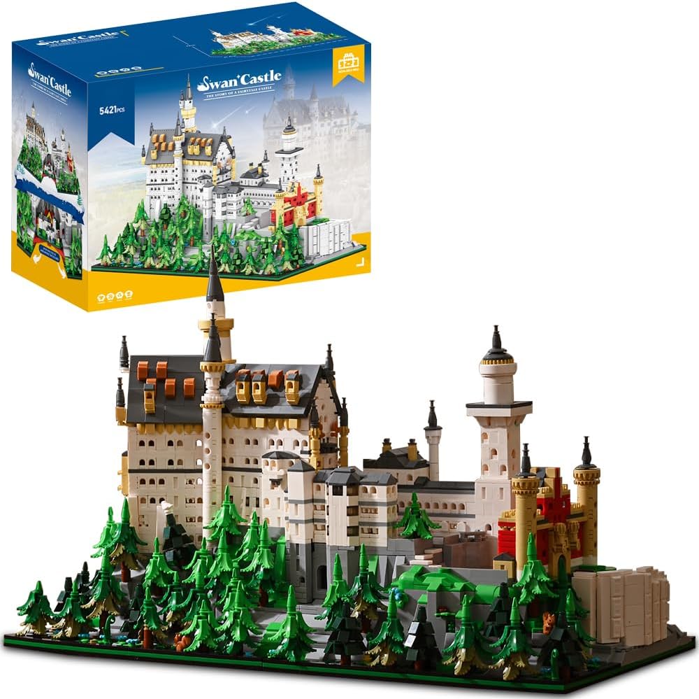 39072 Neuschwanstein Castle Building Block Set, 5421 Pieces Castle Building Model Building Block Kit, Adult Creative Enthusiast Model Gifts and Unique Collectibles