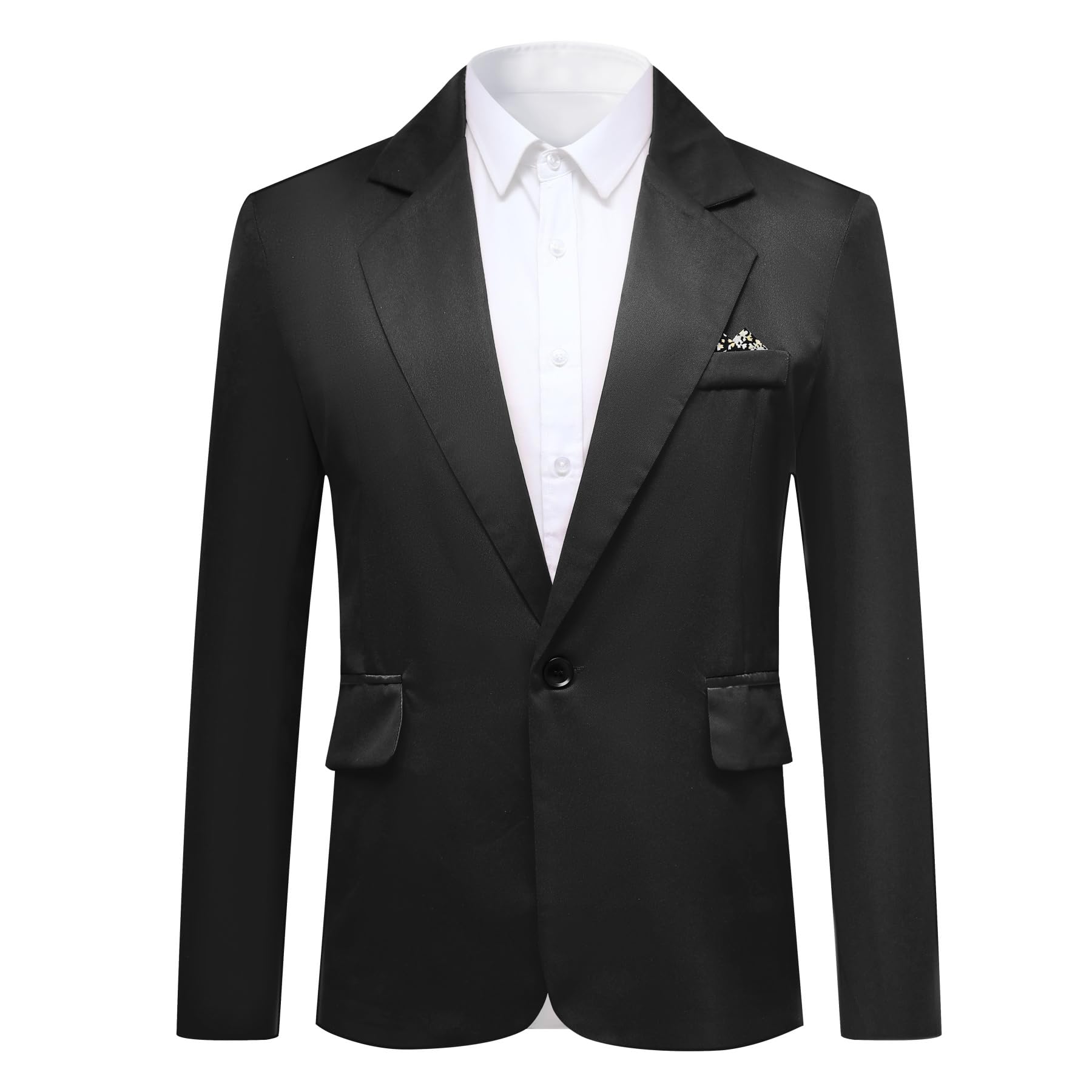 YOUTHUPMen's Casual Sports Blazer Lightweight Regular Fit 1 Button Business Suit Jacket