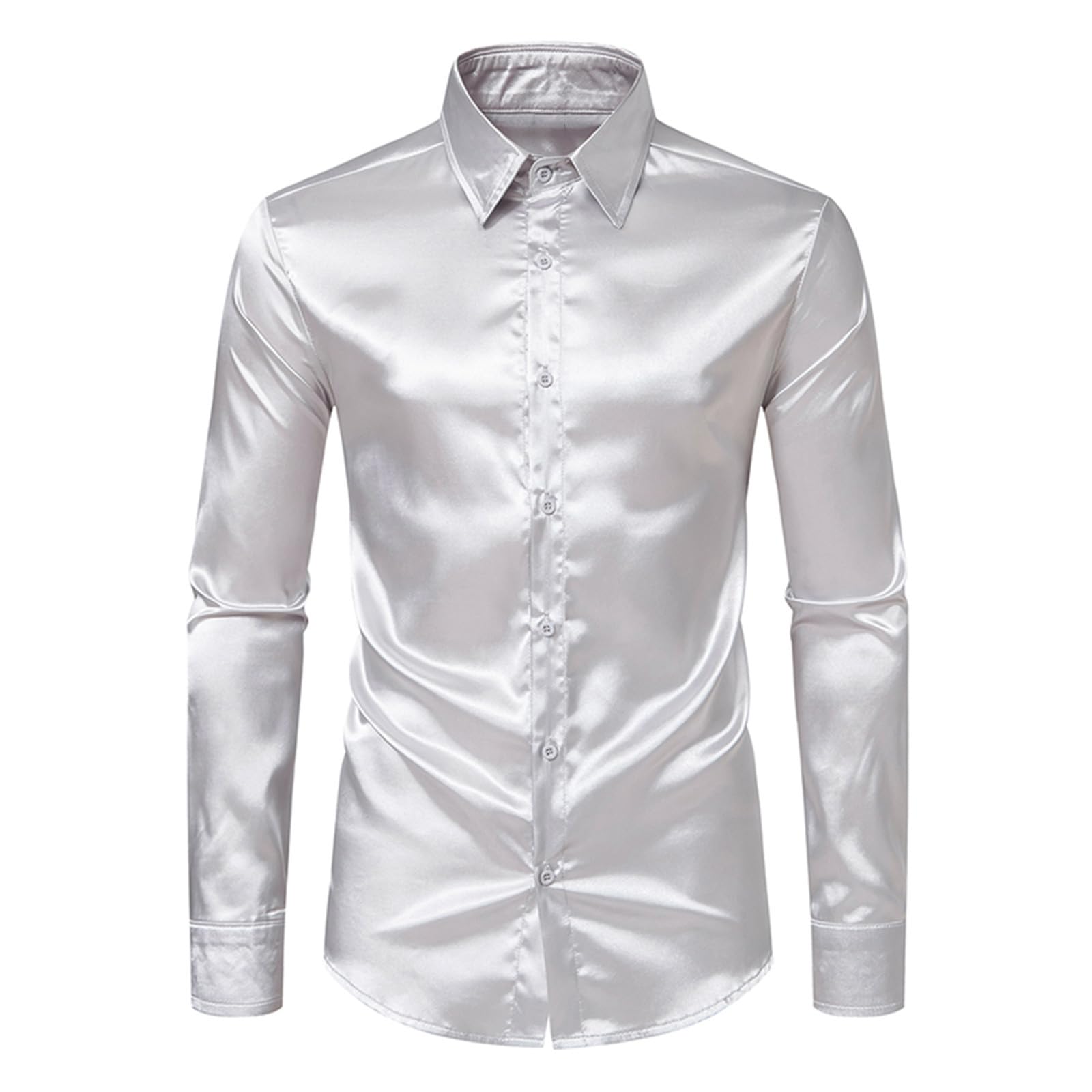 Mens Casual Long Sleeve Stretch Dress Shirt Wrinkle-Free Regular Fit Button Down Shirts Business Formal Dress Shirts