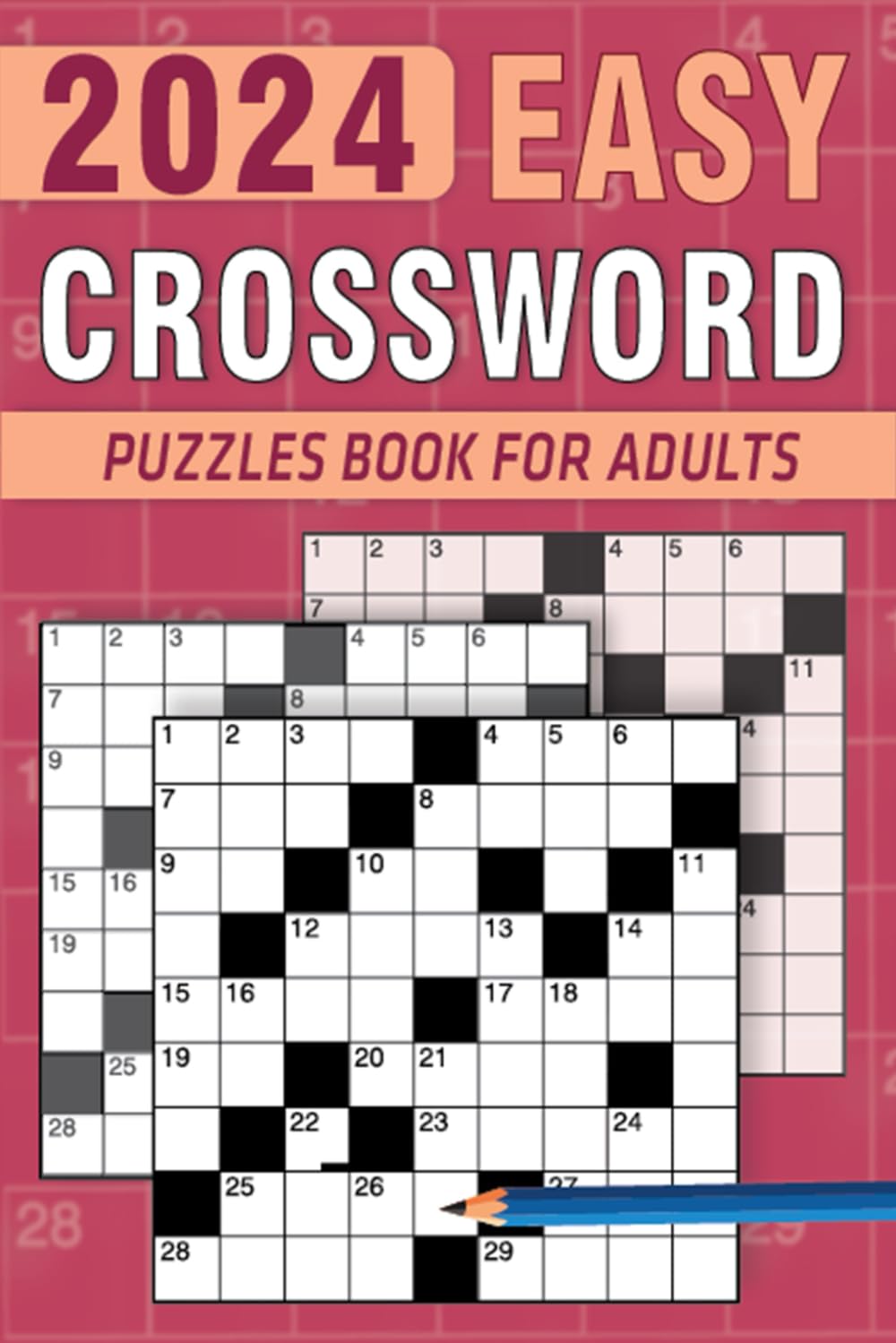 2024 Easy Crossword Puzzles Book For Adults With Solution Relaxing