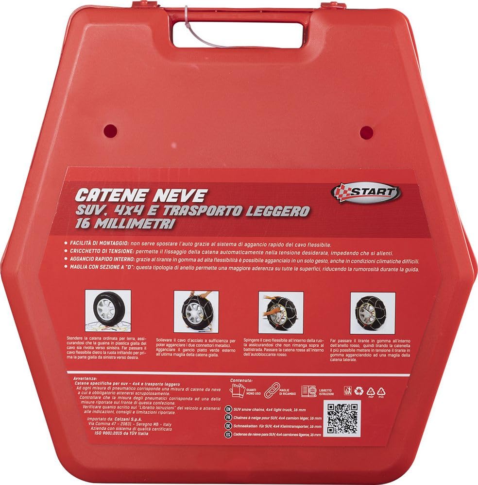 Start Due Pezzi Catene Da Neve 16MM Gruppo 235 Per SUV 4x4 E Trasporto Leggero