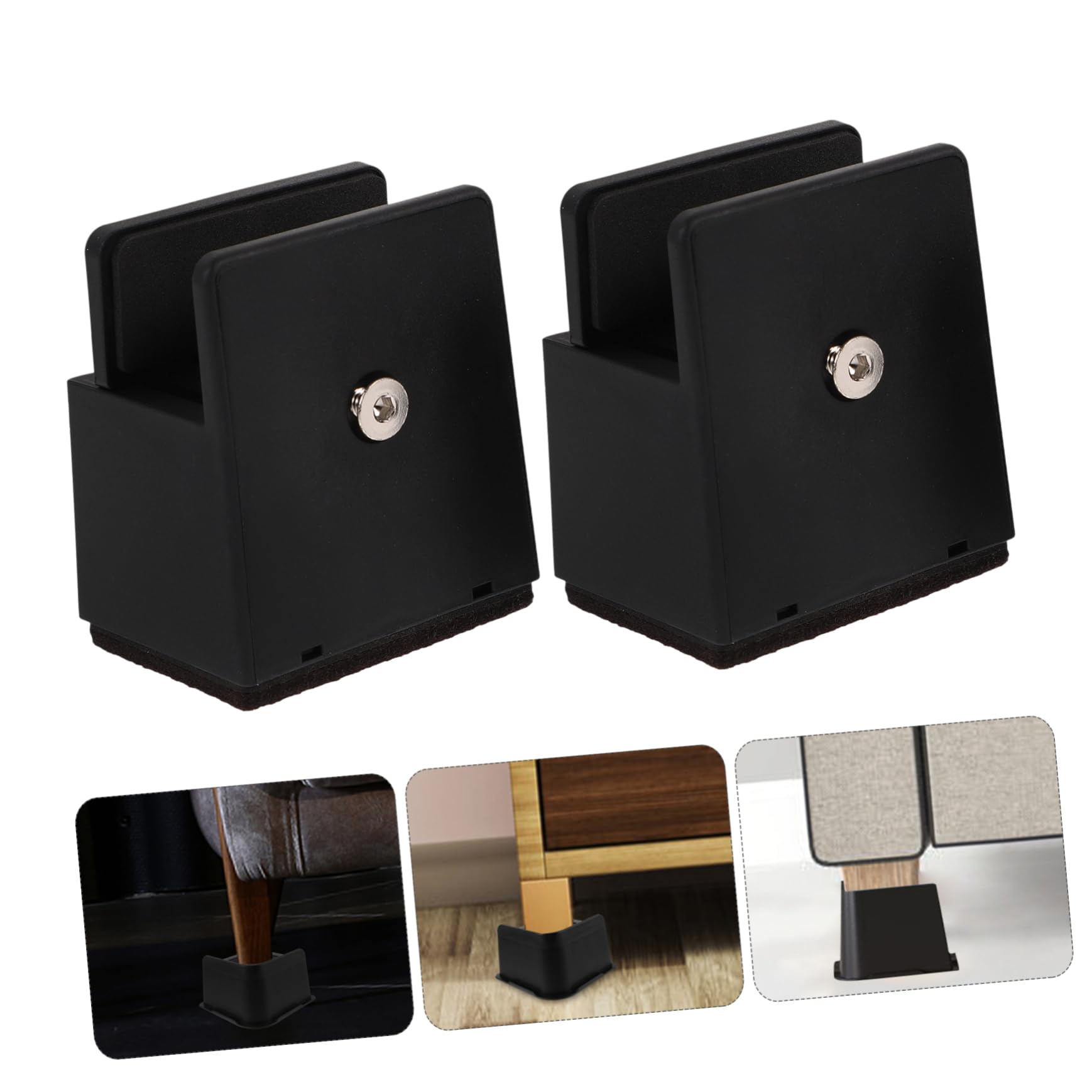 HOLIDYOYO 4pcs Bed Riser Blocks Durable Non-Slip Furniture Leg Pads for Couch Desk Table and Sofa Easy Installation Height Increase