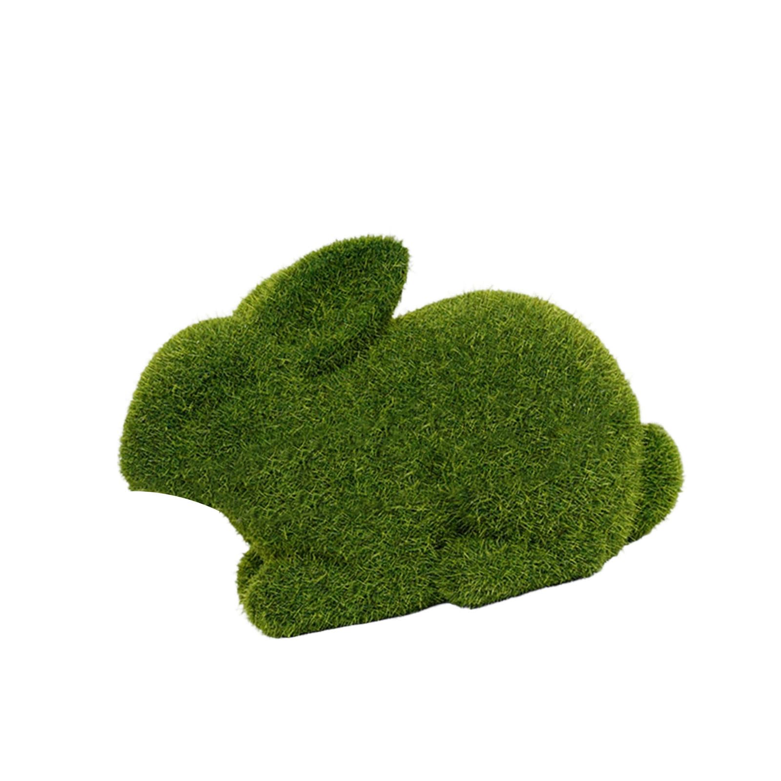 Msioytog Solar Powered Easter Figurine with Soft Flocking Light Up for Home Decor Glowing Bunnies Statue