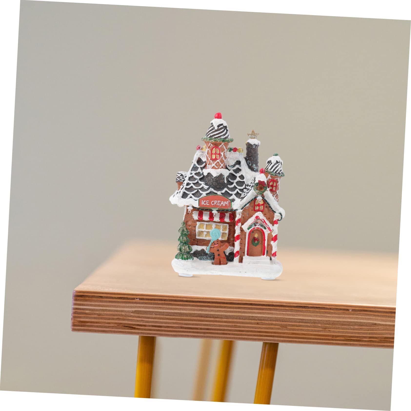 Casa Luminosa in Resina Artigianale Natalizia Led, Decorazione Natalizia Da Tavolo Casa Di Neve Adornata, Ornamento Luminoso Per Atmosfera Festiva e Spazio Familiare