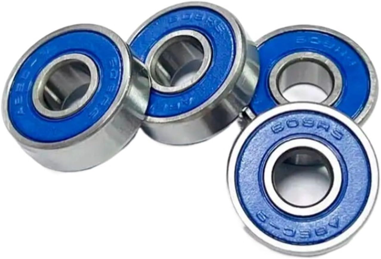 Bearings, 4pcs Inline Roller Skate Bearing Deep Groove 608RS Blue Sealed ABEC-9 Miniature Ball Bearings Carbon Steel for Skateboard,High Load Carrying Capacity