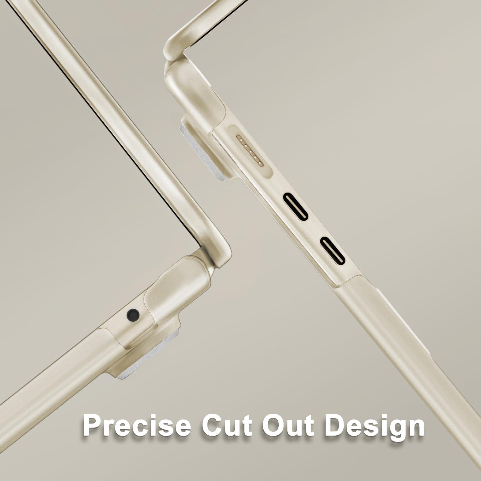 MOSISO Etui kompatybilne z MacBook Air 38.1 cm M5 2026 M4 2025 M3 M2 2024-2023, twarda obudowa do MacBooka Air 38.9 cm A3448 A3241 A3114 A2941 Touch ID i skórka klawiatury
