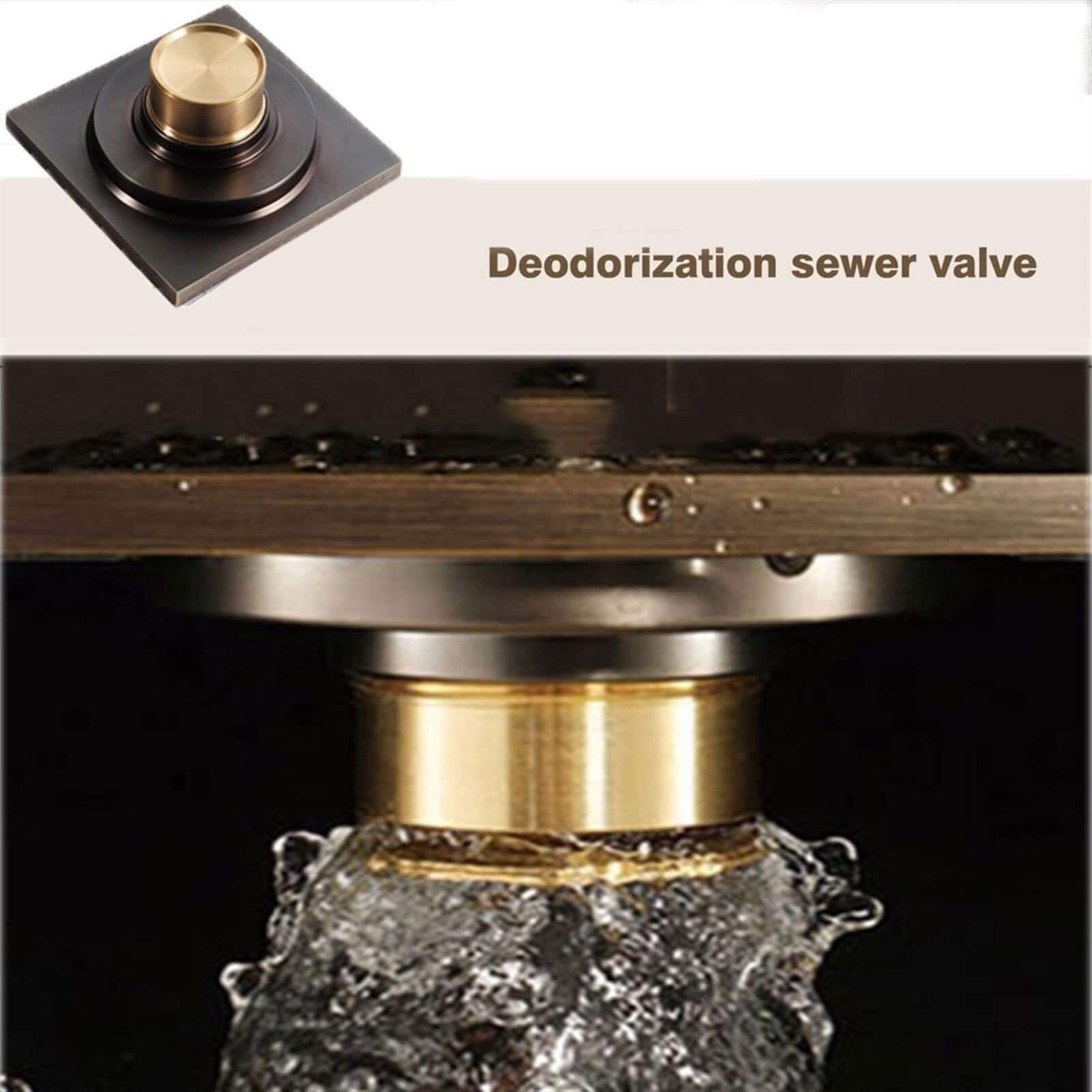 Drenaje de ducha de latón, rejilla extraíble de 4 pulgadas con colador de pelo para cocina, baño, garaje, sótano, escurridor cuadrado para un flujo de agua eficiente